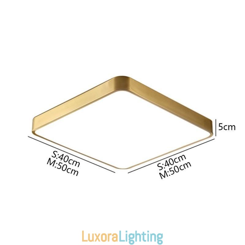 Designer Touch Decorative Flush Mount Minimalist Acrylic Square Gold Ceiling Light