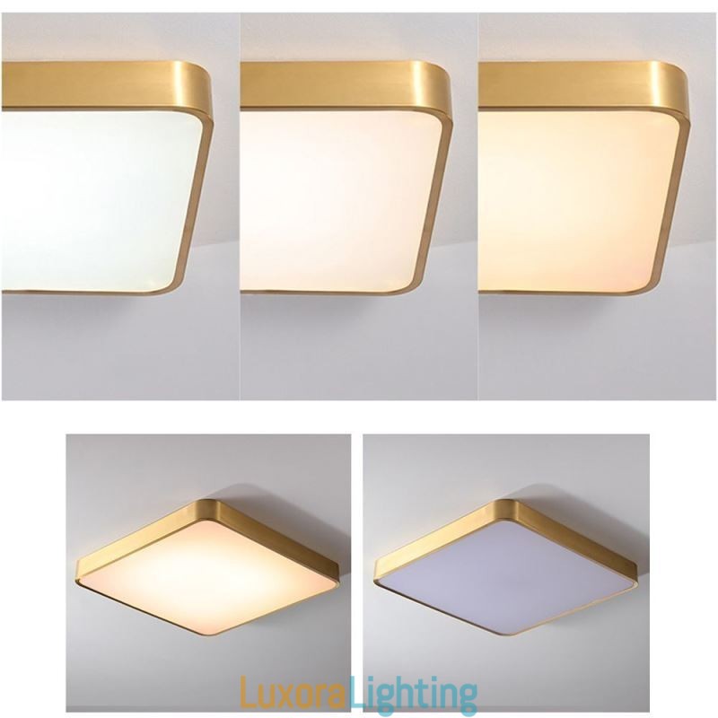Designer Touch Decorative Flush Mount Minimalist Acrylic Square Gold Ceiling Light