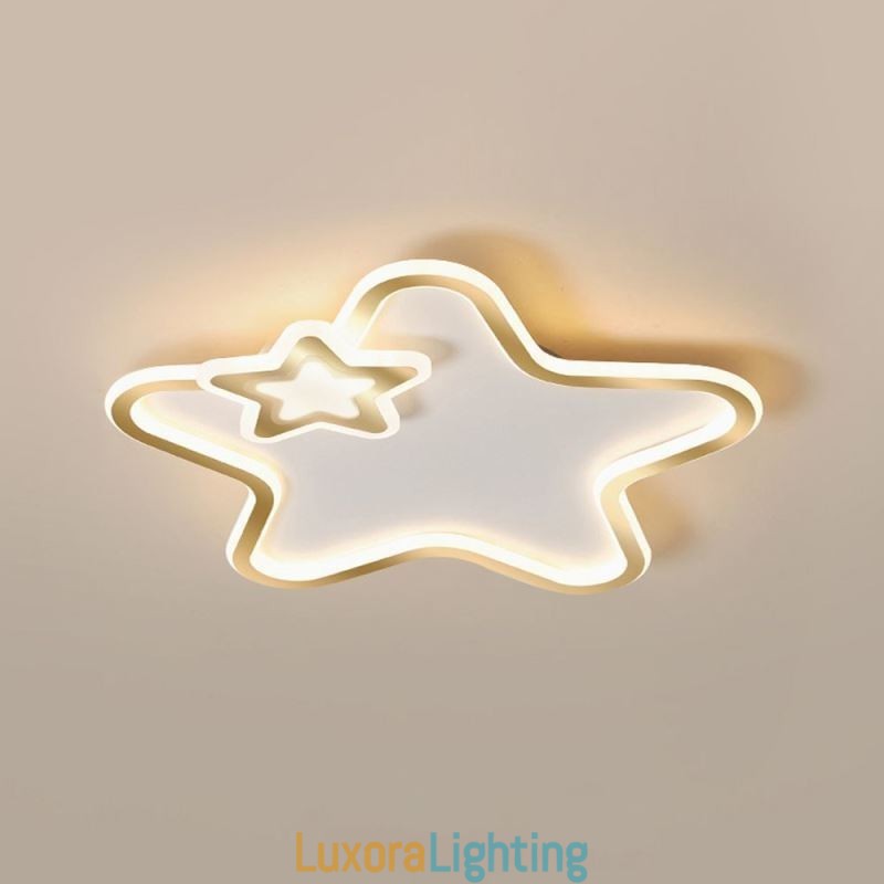 Designer Touch Decorative Creative Star Flush Mount Golden Star Ceiling Light