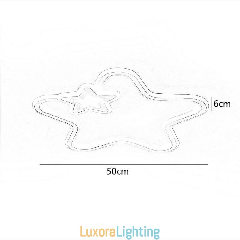 Designer Touch Decorative Creative Star Flush Mount Golden Star Ceiling Light