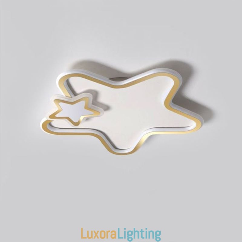 Designer Touch Decorative Creative Star Flush Mount Golden Star Ceiling Light