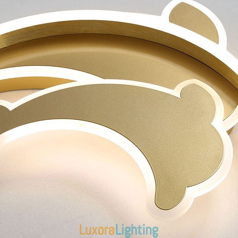 Designer Touch Decorative Gold Dolphin Flush Mount Ceiling Light