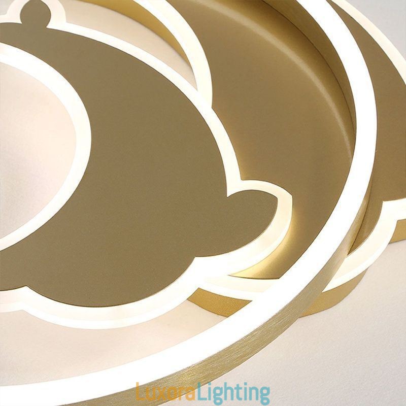 Designer Touch Decorative Gold Dolphin Flush Mount Ceiling Light