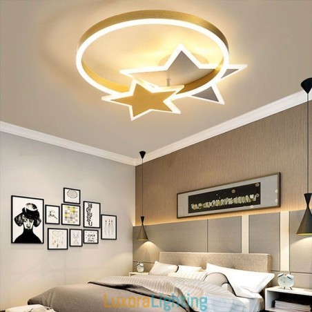 Designer Touch Decorative Star Flush Mount Ceiling Light Acrylic Double Stars Light Fixture