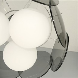 Designer Touch Decorative deals Milan Simple Fashion Style Chandelier Light Smoke Gray Glass Chandelier