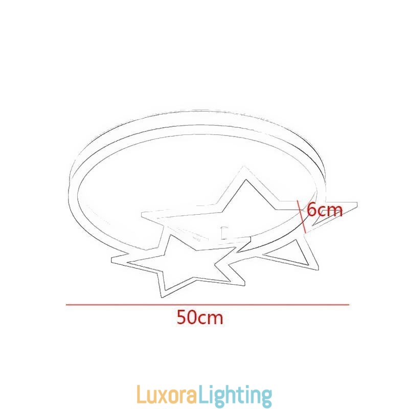 Designer Touch Decorative Star Flush Mount Ceiling Light Acrylic Double Stars Light Fixture