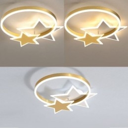 Designer Touch Decorative Star Flush Mount Ceiling Light Acrylic Double Stars Light Fixture