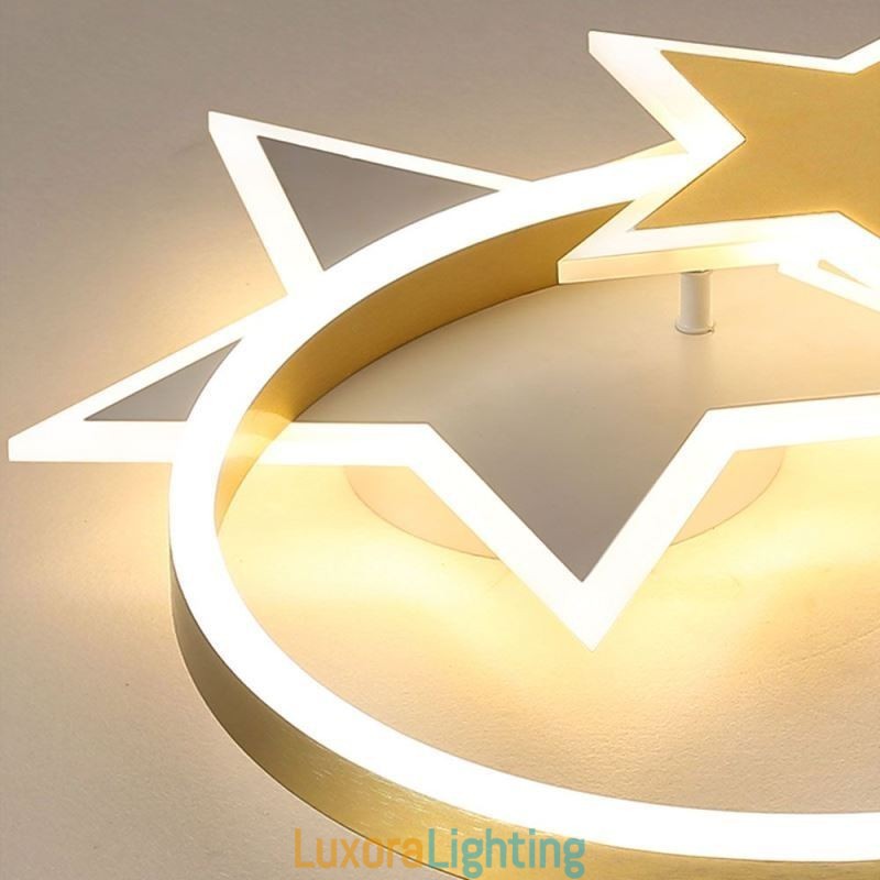 Designer Touch Decorative Star Flush Mount Ceiling Light Acrylic Double Stars Light Fixture