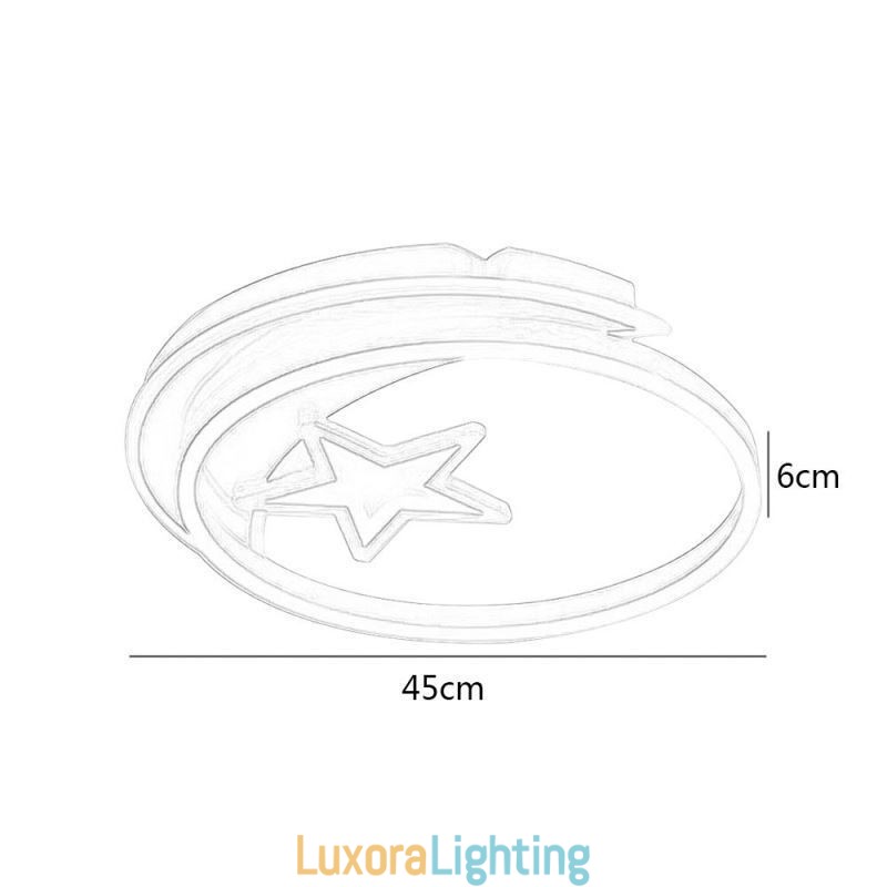 Designer Touch Decorative Moon Star Flush Mount Ceiling Light Gold Acrylic Light Fixture
