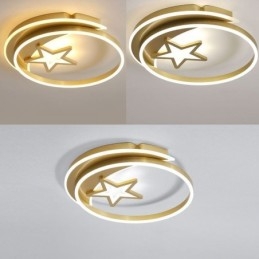 Designer Touch Decorative Moon Star Flush Mount Ceiling Light Gold Acrylic Light Fixture