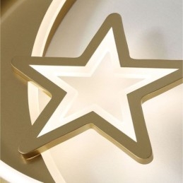 Designer Touch Decorative Moon Star Flush Mount Ceiling Light Gold Acrylic Light Fixture