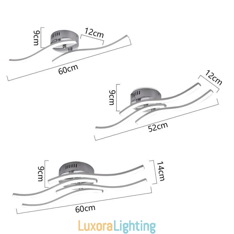 Designer Touch Decorative Modern Simple Flush Mount Acrylic Wave Shaped Ceiling Light