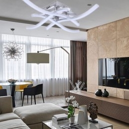 Designer Touch Decorative Modern Simple Flush Mount Acrylic 4 Lights Wave Shaped Ceiling Light