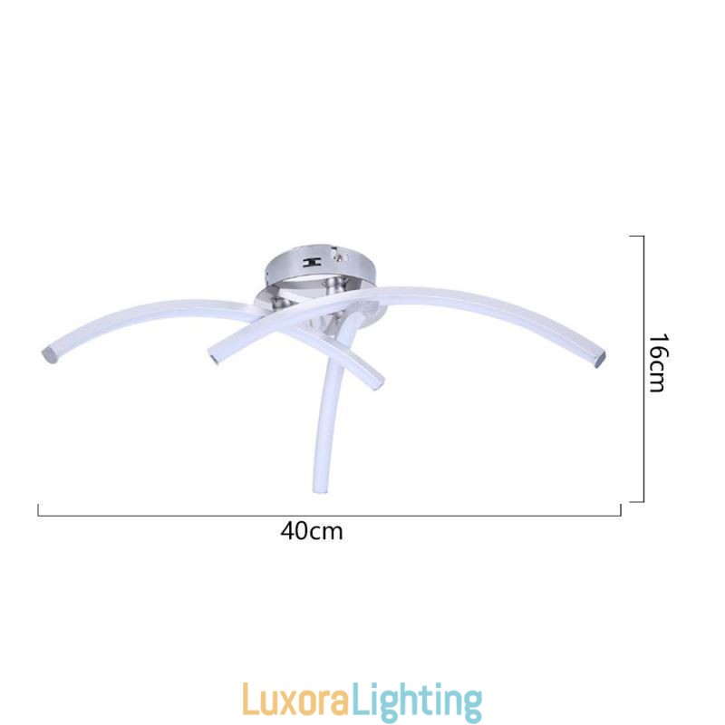 Designer Touch Decorative Simple Flush Mount Arc Shaped Acrylic Cross Ceiling Light