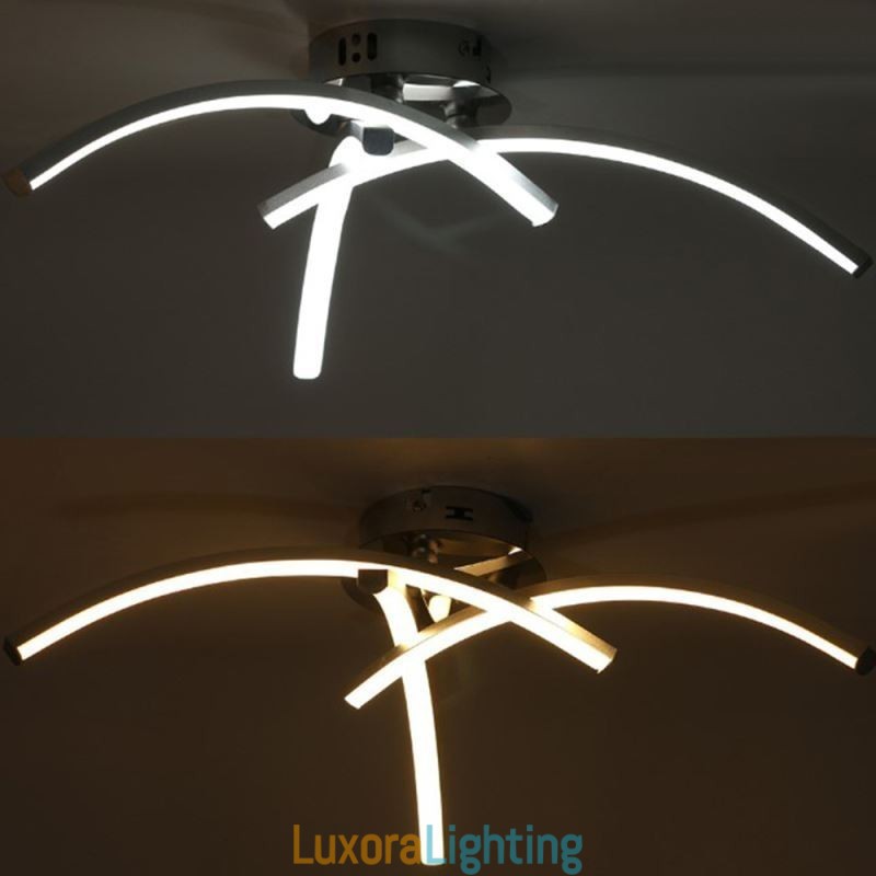 Designer Touch Decorative Simple Flush Mount Arc Shaped Acrylic Cross Ceiling Light