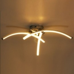 Designer Touch Decorative Simple Flush Mount Arc Shaped Acrylic Cross Ceiling Light
