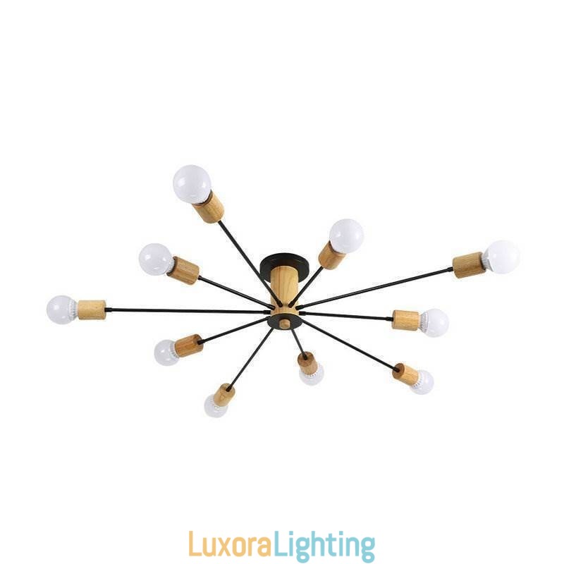 Designer Touch Decorative Modern Magic Beans Flush Mount Wood Branch Chandelier