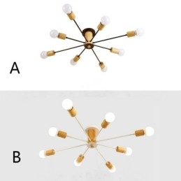 Designer Touch Decorative Modern Magic Beans Flush Mount Wood Branch Chandelier