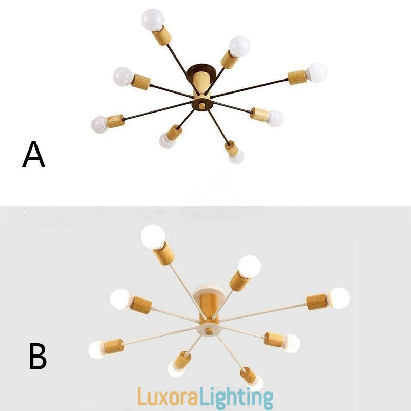 Designer Touch Decorative Modern Magic Beans Flush Mount Wood Branch Chandelier