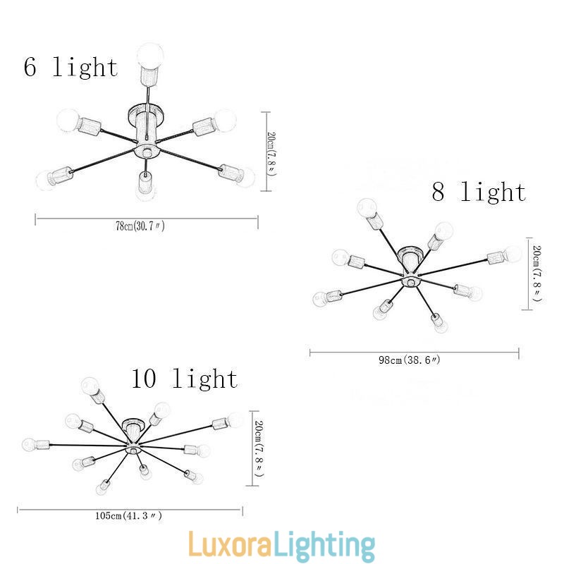 Designer Touch Decorative Modern Magic Beans Flush Mount Wood Branch Chandelier