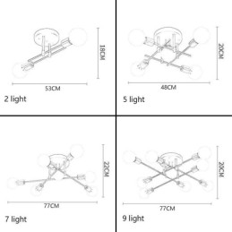 Designer Touch Decorative Simple Magic Beans Flush Mount Crossed Ceiling Light
