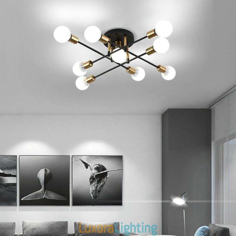 Designer Touch Decorative Simple Magic Beans Flush Mount Crossed Ceiling Light