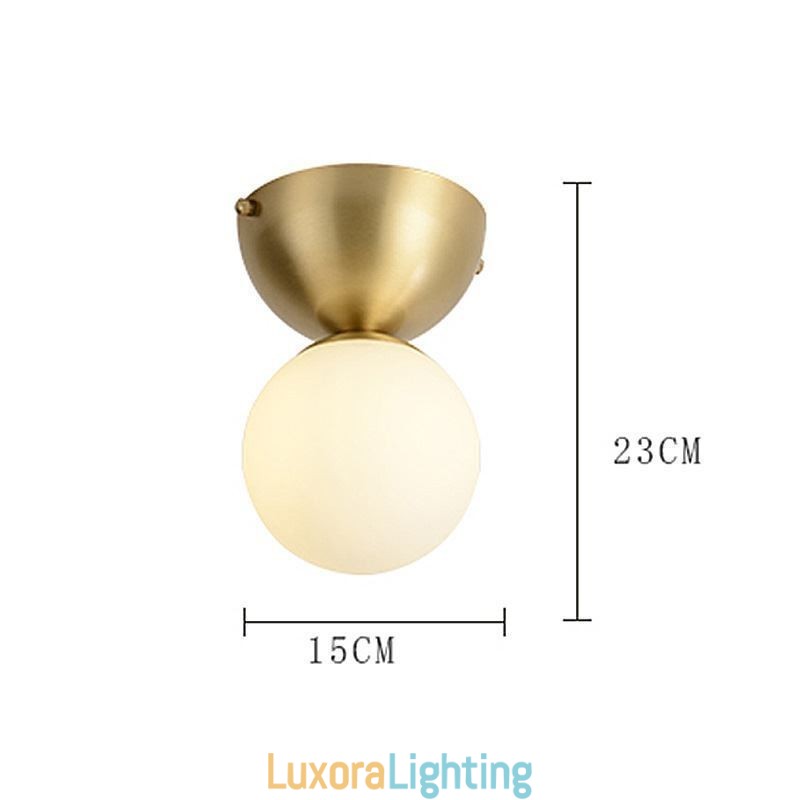 Designer Touch Decorative Nordic Brass Mini Flush Mount Ceiling Light Foyer Lighting