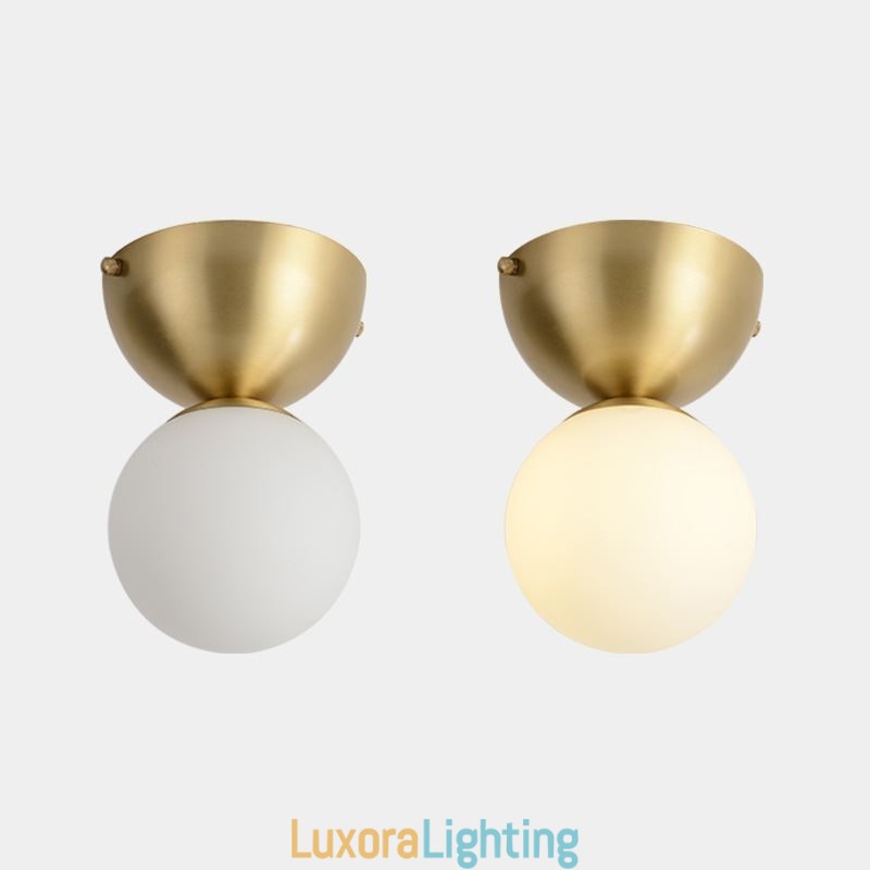 Designer Touch Decorative Nordic Brass Mini Flush Mount Ceiling Light Foyer Lighting