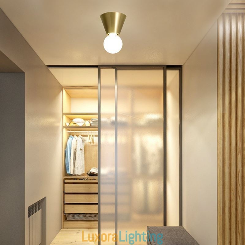 Designer Touch Decorative Nordic Brass Mini Flush Mount Ceiling Light