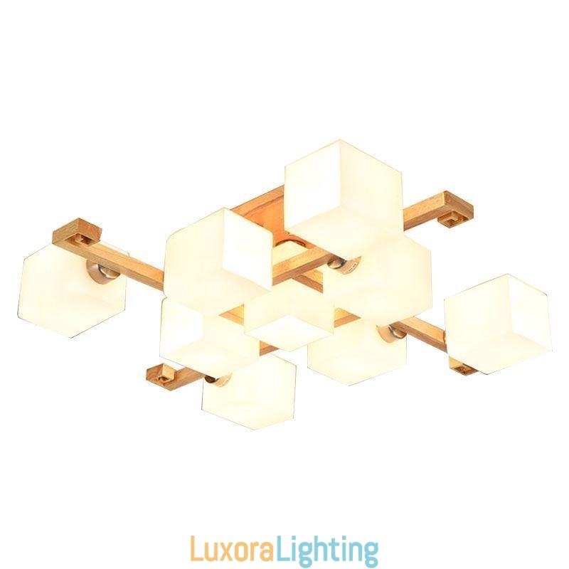 Designer Touch Decorative Nordic Flush Mount Ceiling Light Creative Warm Solid Wood Light