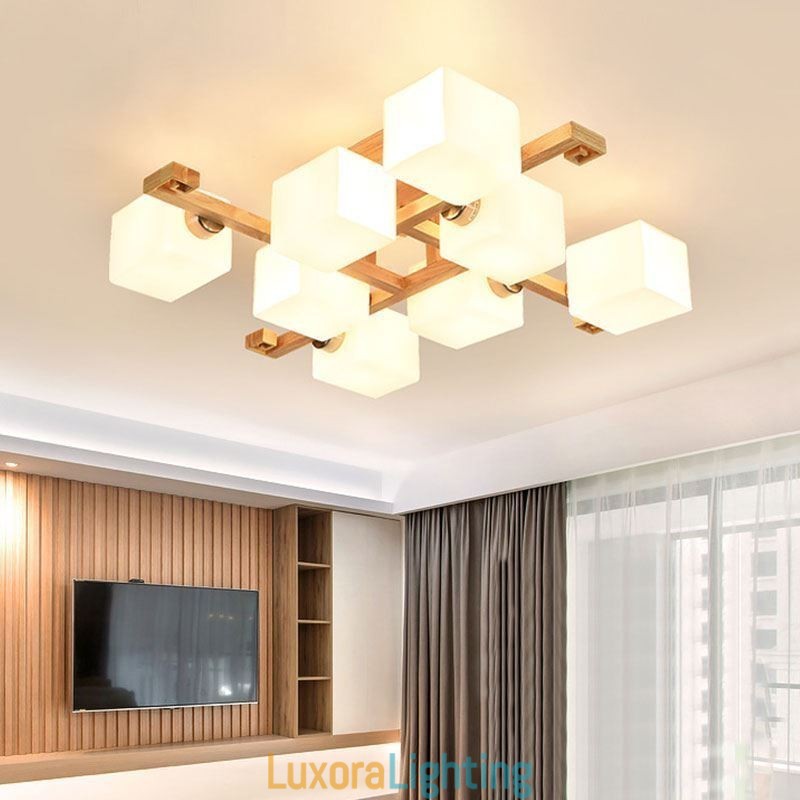 Designer Touch Decorative Nordic Flush Mount Ceiling Light Creative Warm Solid Wood Light