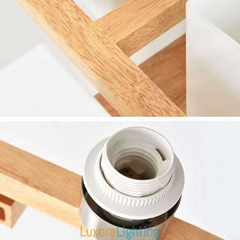 Designer Touch Decorative Nordic Flush Mount Ceiling Light Creative Warm Solid Wood Light