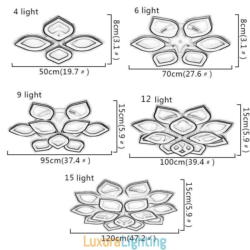 Designer Touch Decorative Modern Simple Flush Mount Acrylic Petal Ceiling Light