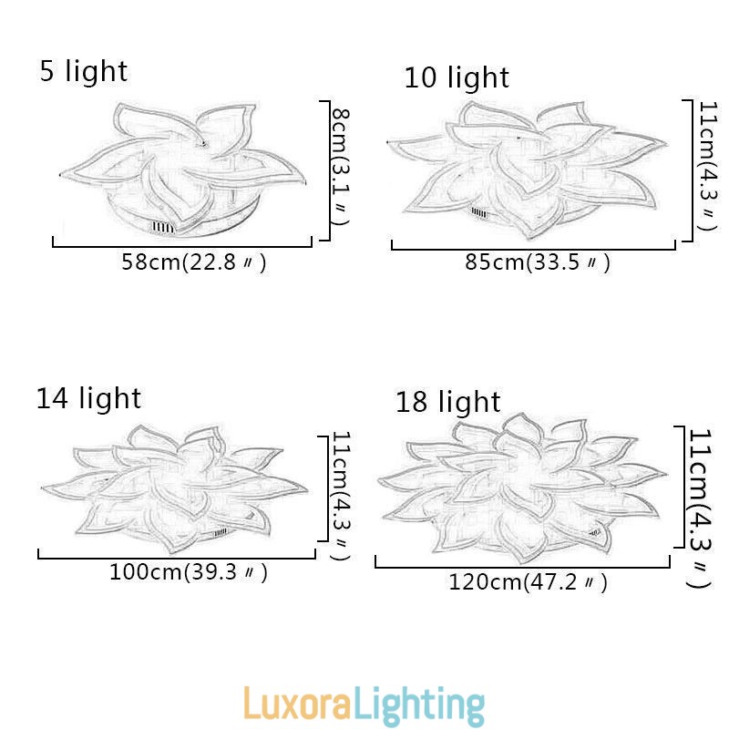 Designer Touch Decorative Modern Simple Flush Mount Acrylic Sunflower Shaped Ceiling Light