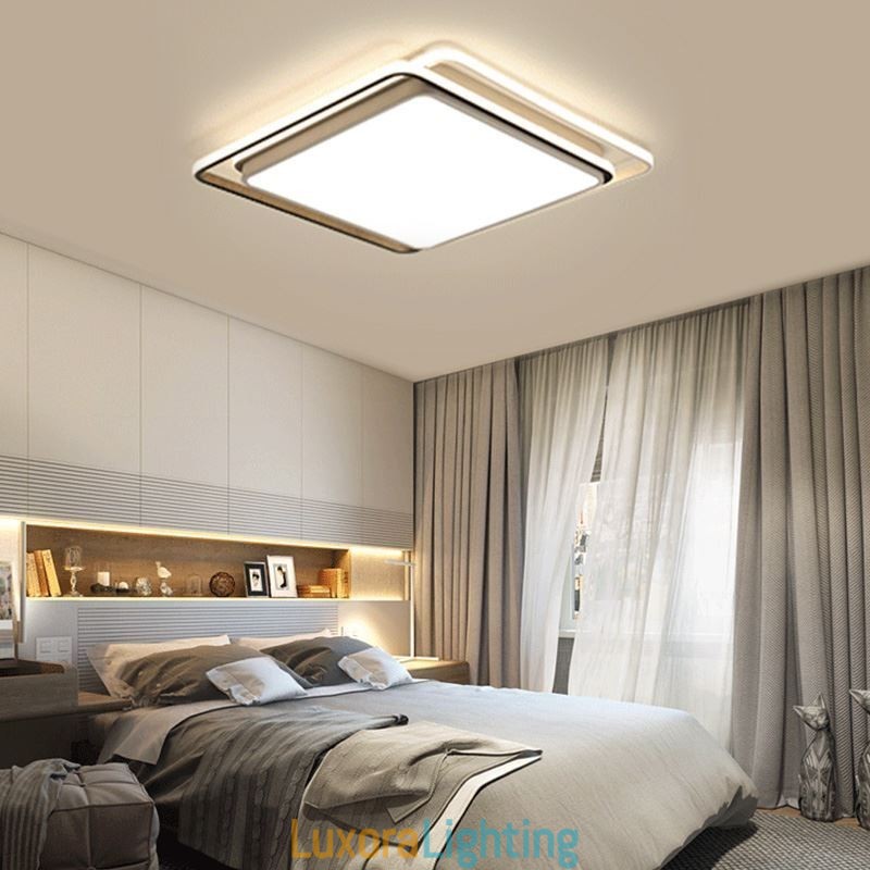 Designer Touch Decorative Modern Simple Flush Mount Geometric Ceiling Light Square Frame Lamp Light