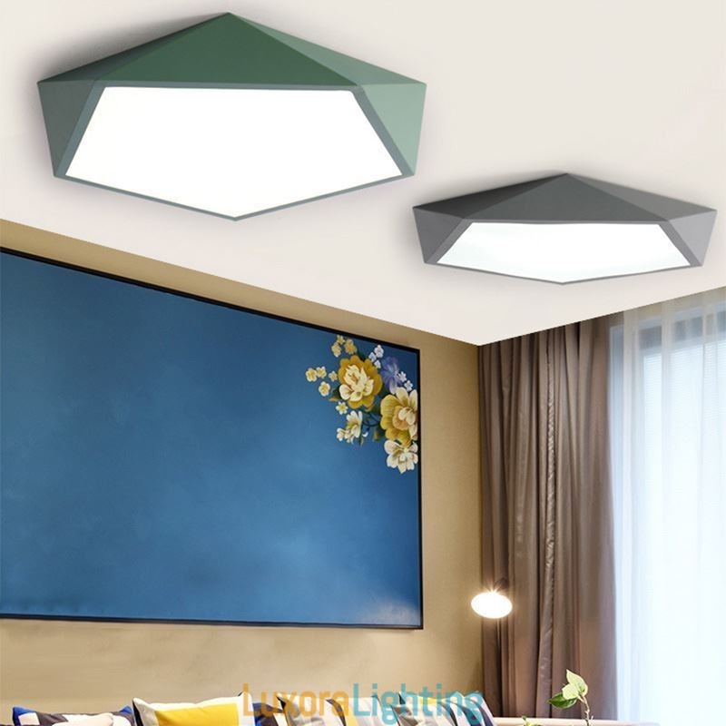 Designer Touch Decorative Modern Flush Mount Diamond Design Ceiling Light Ultra Thin Home Lighting Light