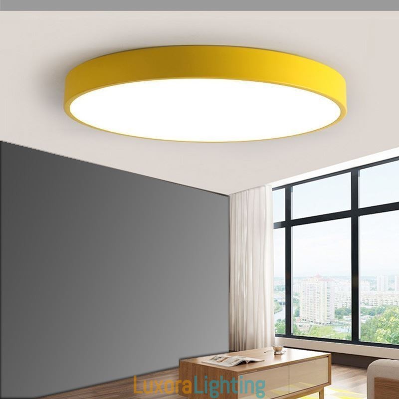 Designer Touch Decorative Modern Flush Mount Round Ceiling Light Ultra Thin Home Lighting Light