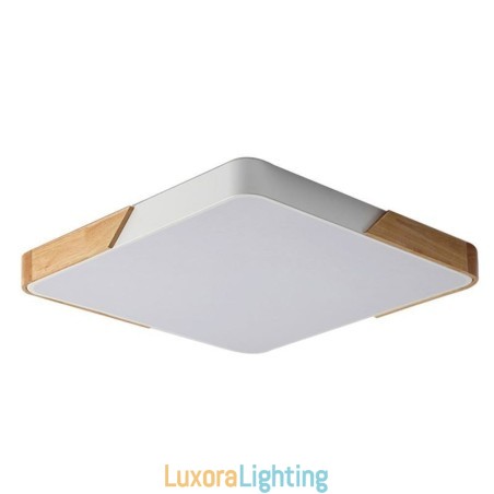 Designer Touch Decorative Simple Flush Mount Wood Frame Ceiling Light Super Thin Design Lamp Dinging Light