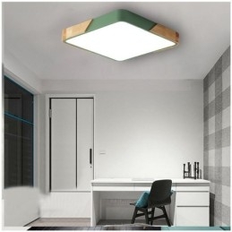 Designer Touch Decorative Simple Flush Mount Wood Frame Ceiling Light Super Thin Design Lamp Dinging Light
