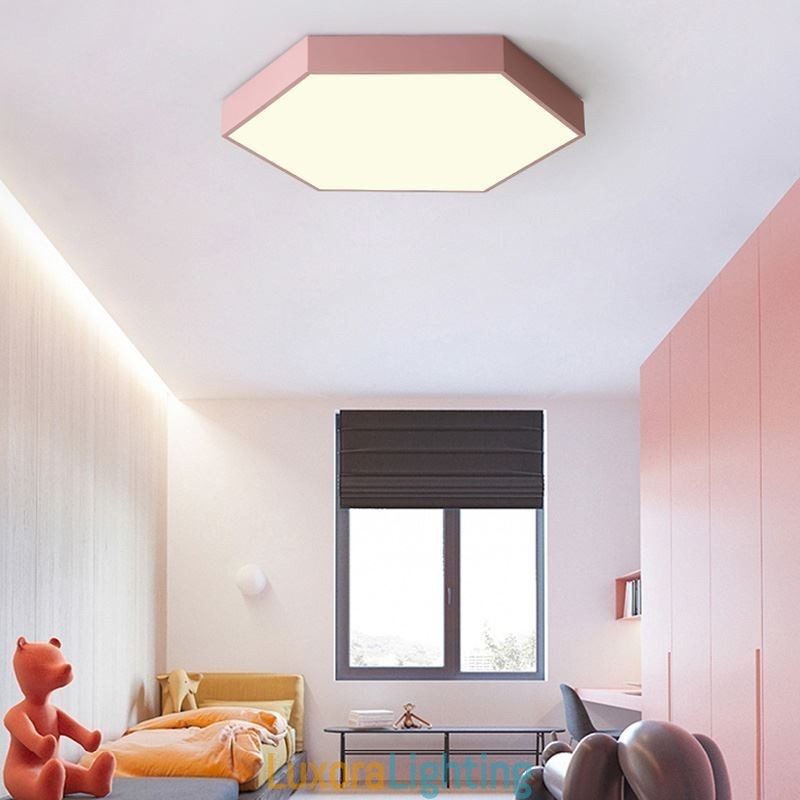 Designer Touch Decorative Contemporary Simple Flush Mount Hexagon Ceiling Light