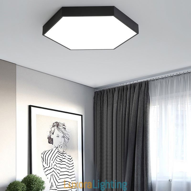 Designer Touch Decorative Contemporary Simple Flush Mount Hexagon Ceiling Light