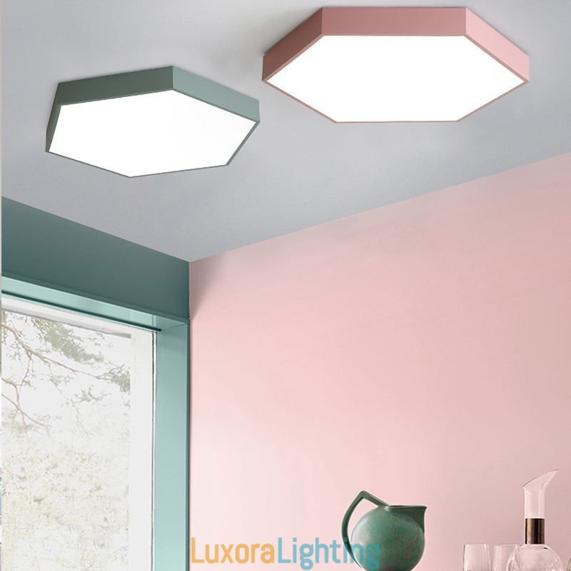 Designer Touch Decorative Contemporary Simple Flush Mount Hexagon Ceiling Light