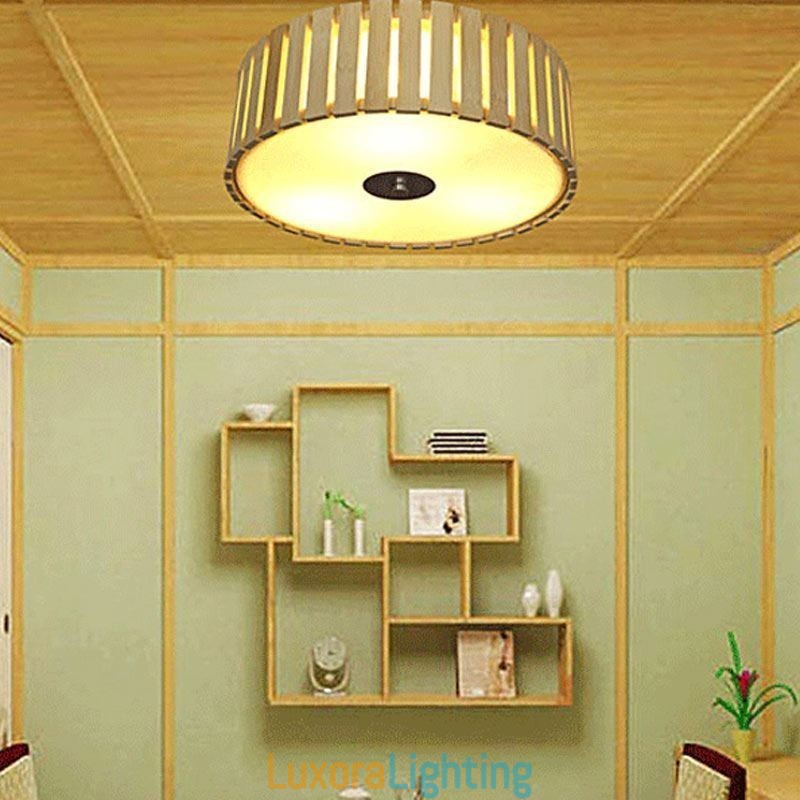 Designer Touch Decorative Large Bamboo Flush Mount Chinese Creative Ceiling Light Kid's Lighting