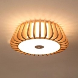 Designer Touch Decorative Nordic Round Flush Mount Creative Bamboo Ceiling Lighting