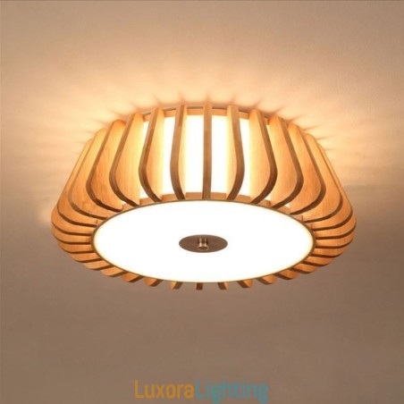 Designer Touch Decorative Nordic Round Flush Mount Creative Bamboo Ceiling Lighting