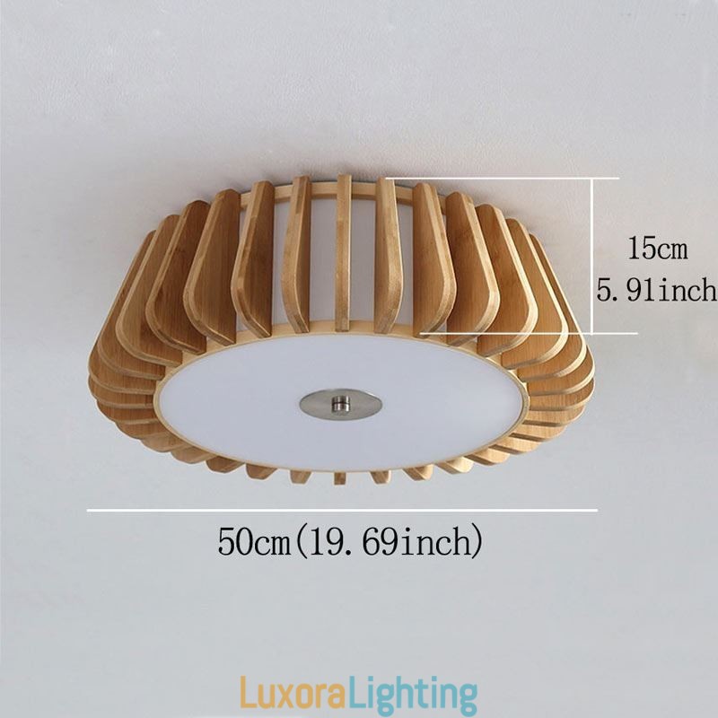 Designer Touch Decorative Nordic Round Flush Mount Creative Bamboo Ceiling Lighting