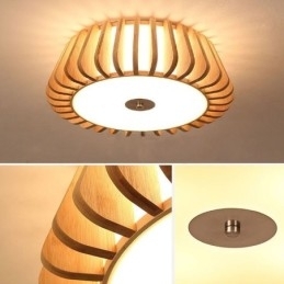 Designer Touch Decorative Nordic Round Flush Mount Creative Bamboo Ceiling Lighting