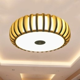 Designer Touch Decorative Rural Bamboo Flush Mount Pumpkin Shape Ceiling Lighting