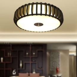 Designer Touch Decorative Rural Bamboo Flush Mount Pumpkin Shape Ceiling Lighting