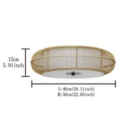 Designer Touch Decorative Chinese Special Bamboo Flush Mount Creative Japanese Round Ceiling Light
